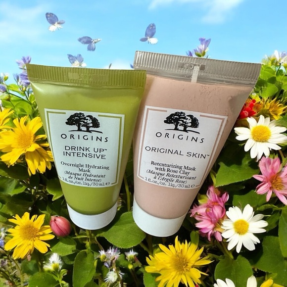 Origins Clay Masks: Rose Clay Retexturing & Intensive Overnight Hydrating Mask - Picture 1 of 3